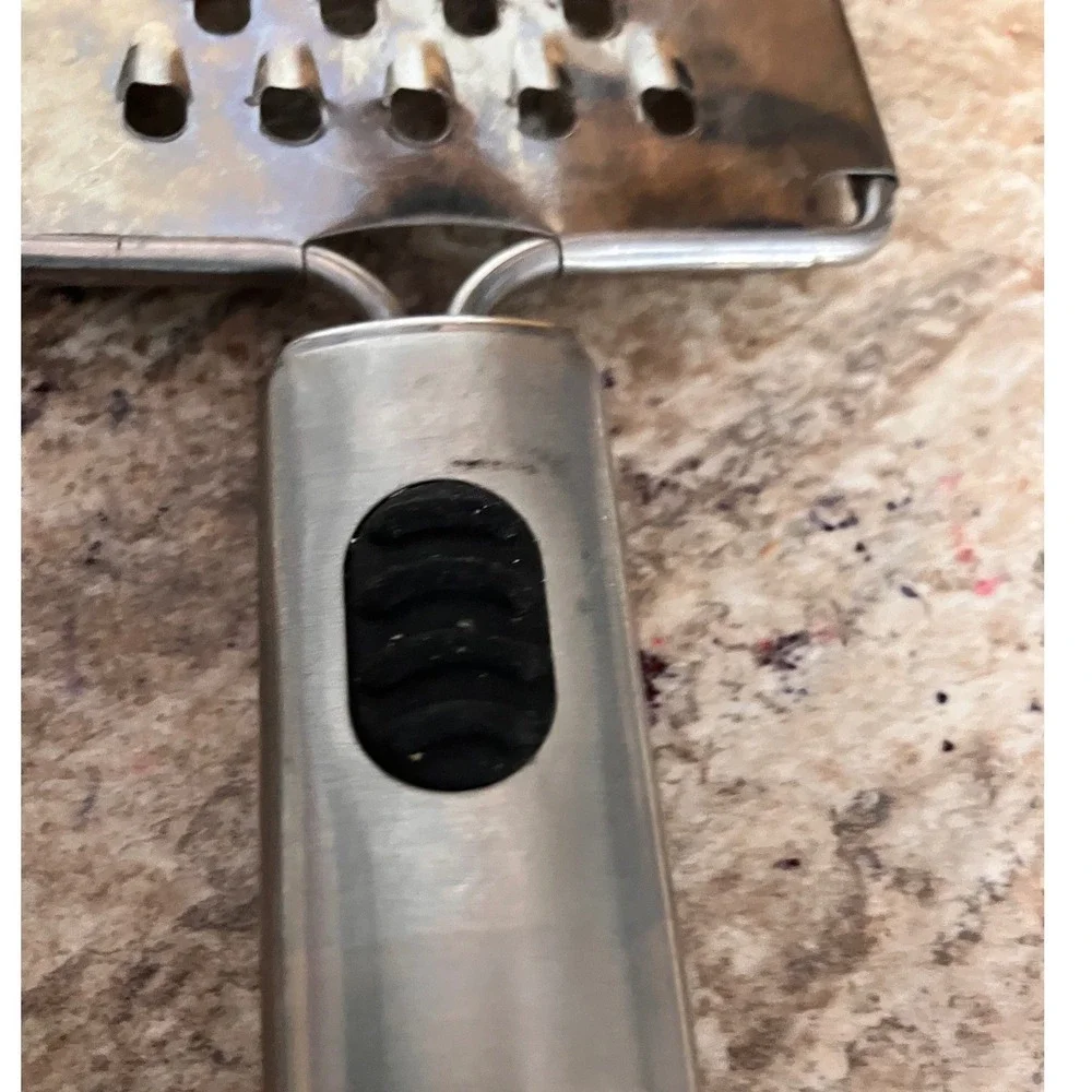 Oneida 18/8 Stainless Steel Handheld Flat Cheese Grater 3-Way Shredder Zester